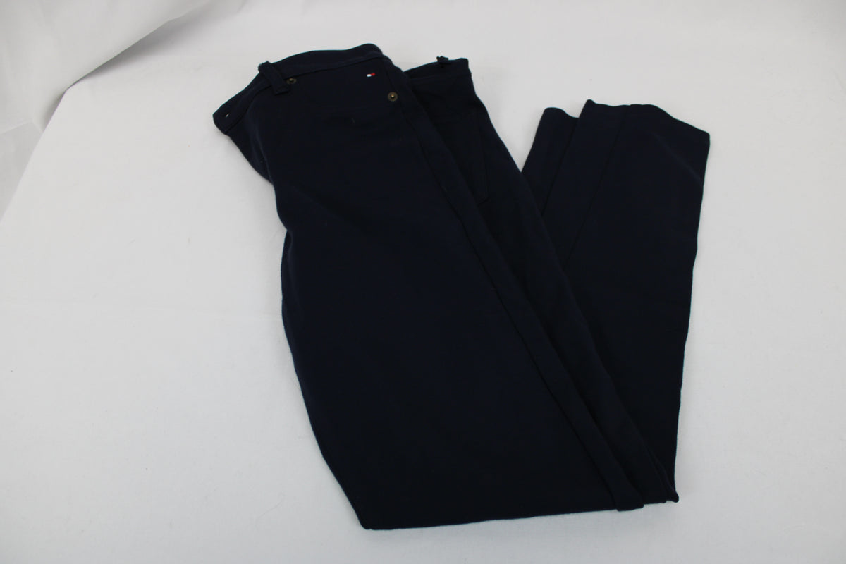 Tommy Hilfiger mid rise polyester skinny trouser pants, navy, Women's 6
