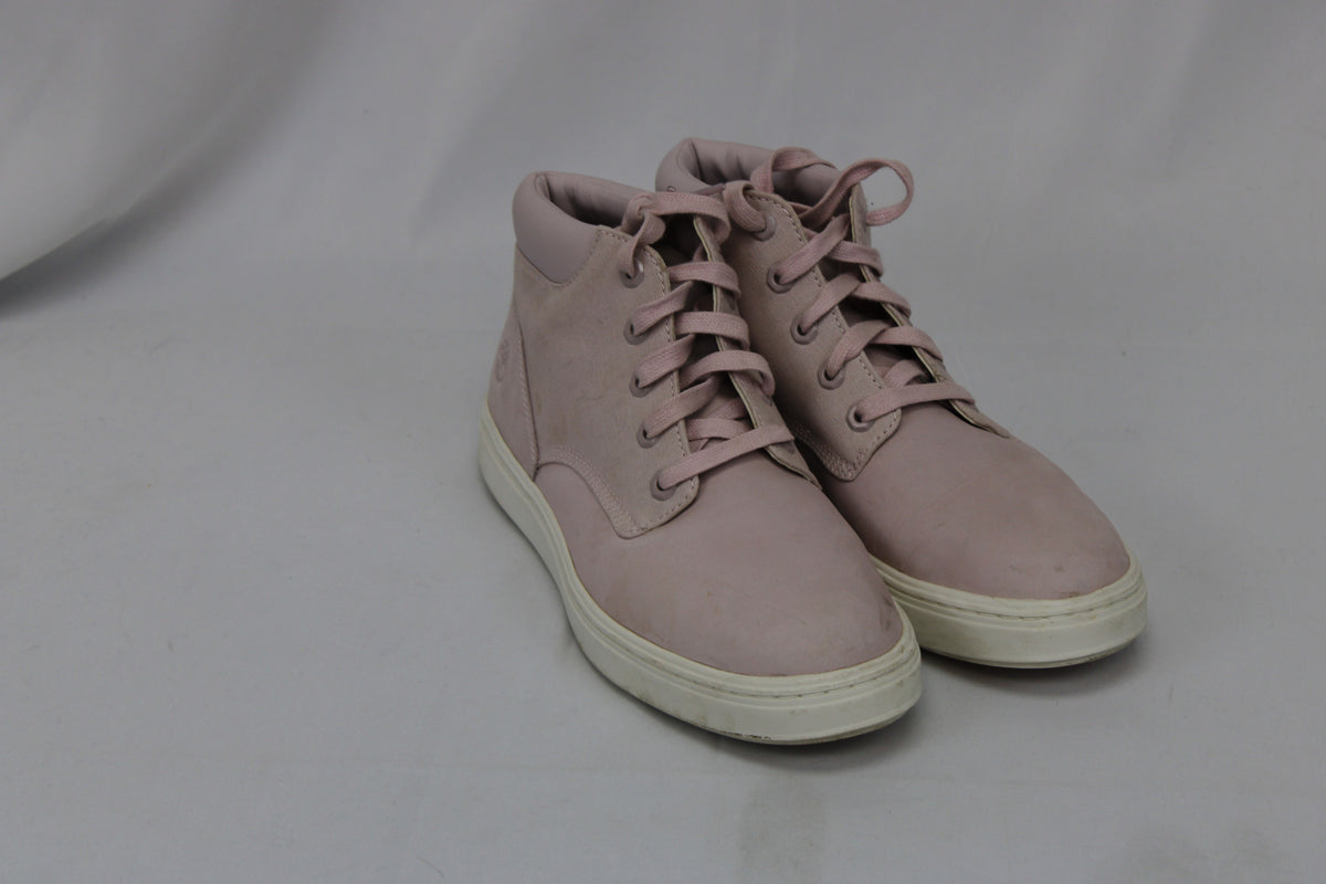 Timberland Londyn high top sneaker, light pink suede, Women's 11