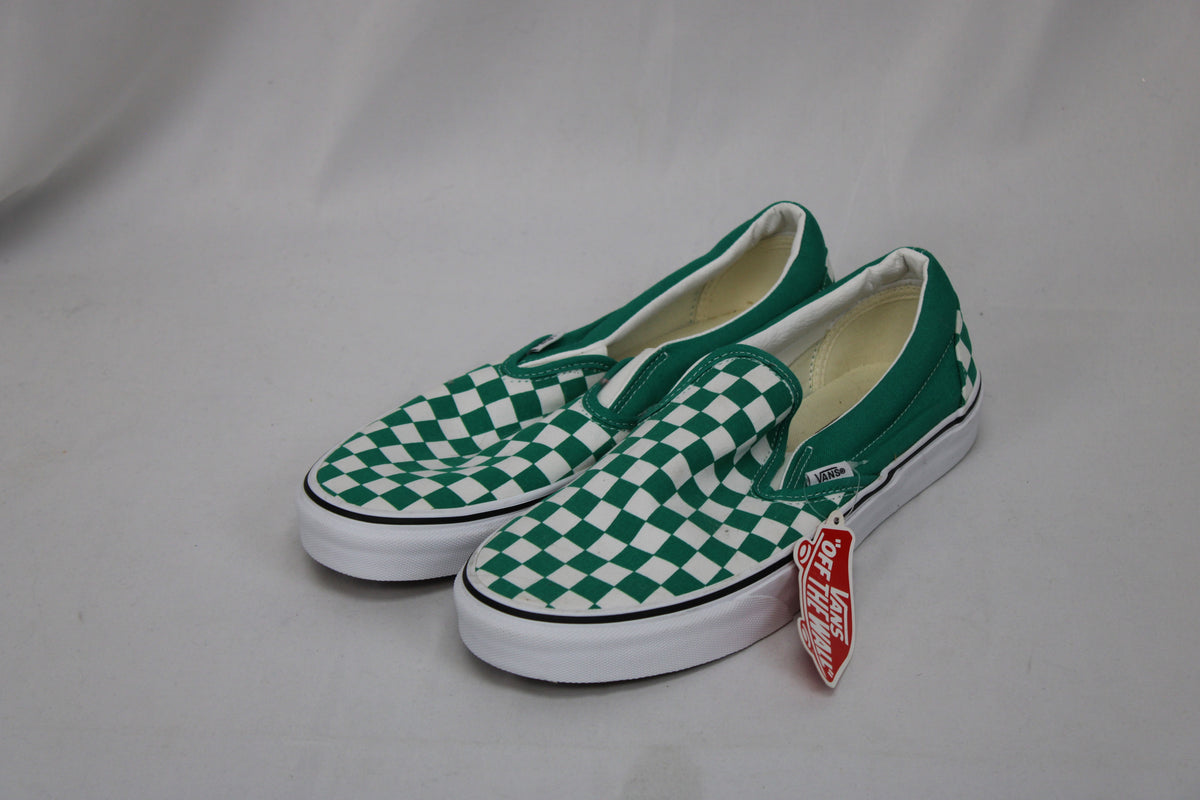 Van classic checkerboard slip on, kelly green, NWT, Men's 9.5
