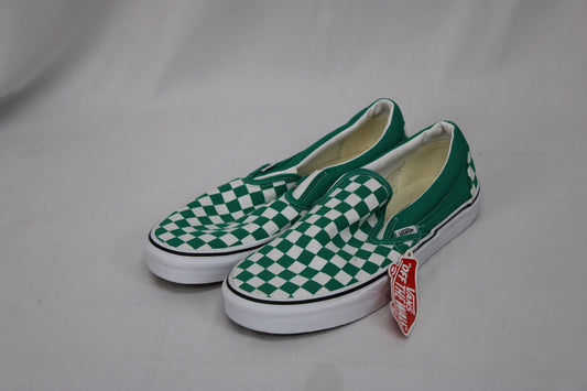Van classic checkerboard slip on, kelly green, NWT, Men's 9.5