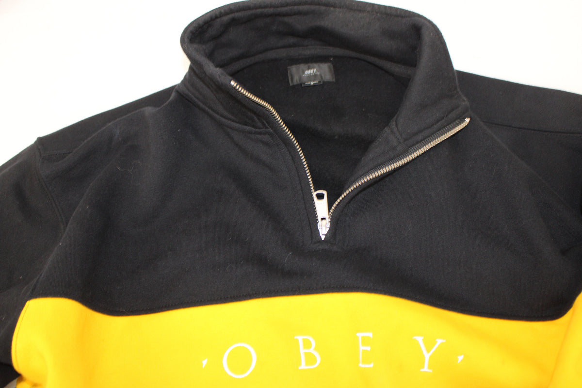 Obey Clothing Chelsea Mock 1/4 zip sweatshirt, Men's M