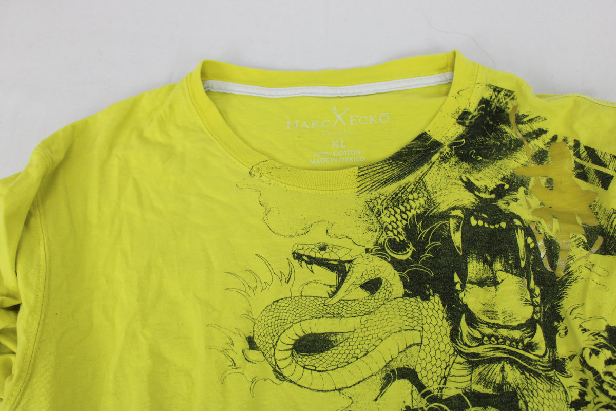 Mark Ecko vintage Y2k Cut & Sew snake line art graphic t-shirt, Men's XL