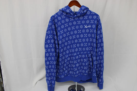 Nike club fleece snowflake print hooded sweatshirt, Men's XL