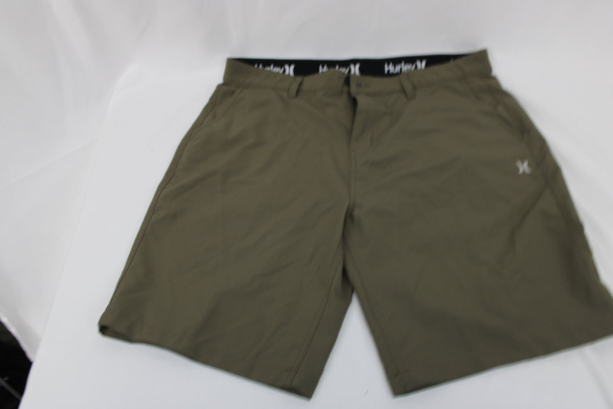 Hurley nylon mesh lined streetwear shorts, olive, Men's 36