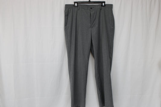 Perry Ellis wool blend flat front dress pant, grey, Men's 36x32