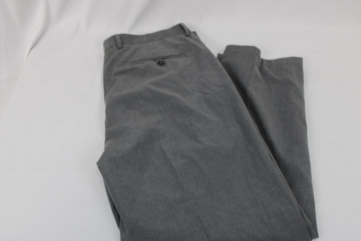 Perry Ellis wool blend flat front dress pant, grey, Men's 36x32