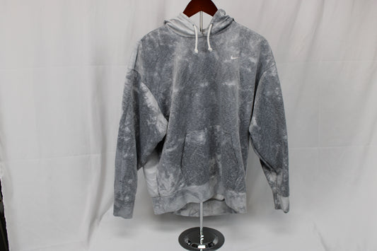 Nike Dri-fit Icon Clash tie die pullover hooded sweatshirt, gray, Women's M