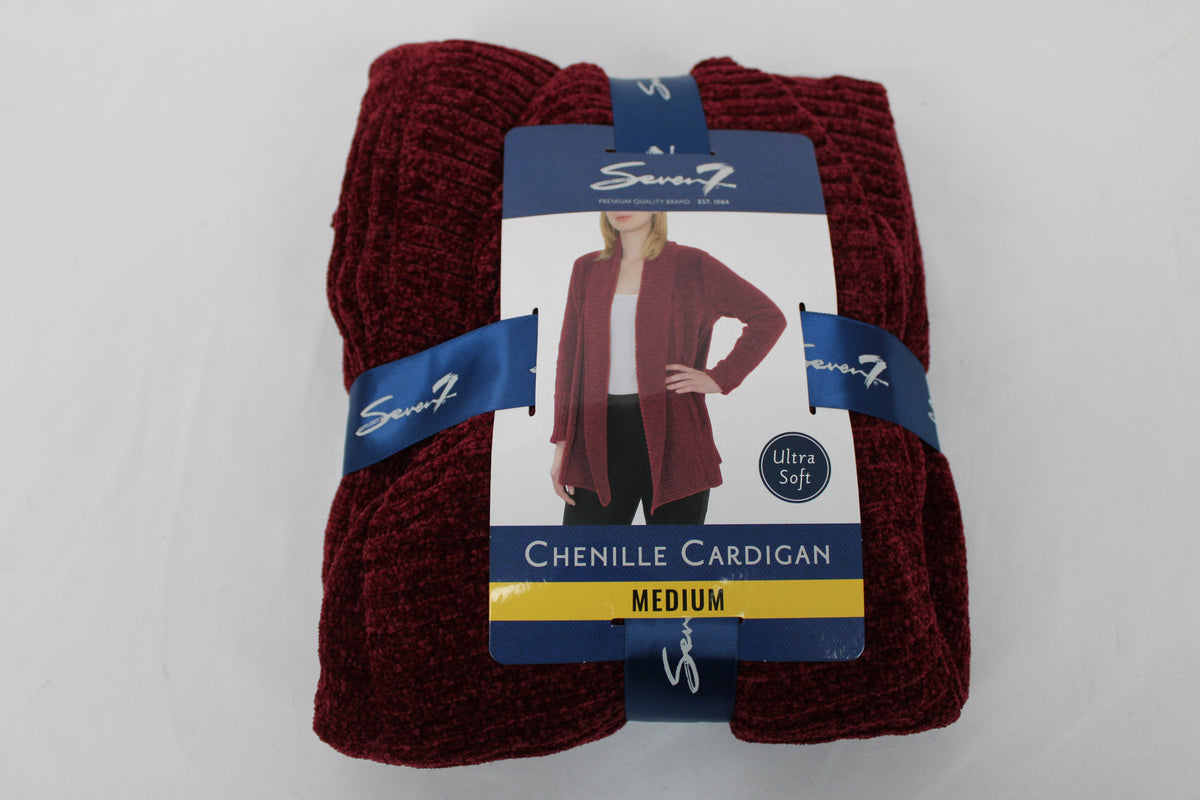 Seven7 burgundy chenille cardigan, NWT, Women's M