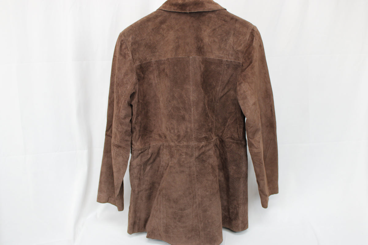 Sonoma Jean Co. brown suede leather patchwork jacket, Women's M