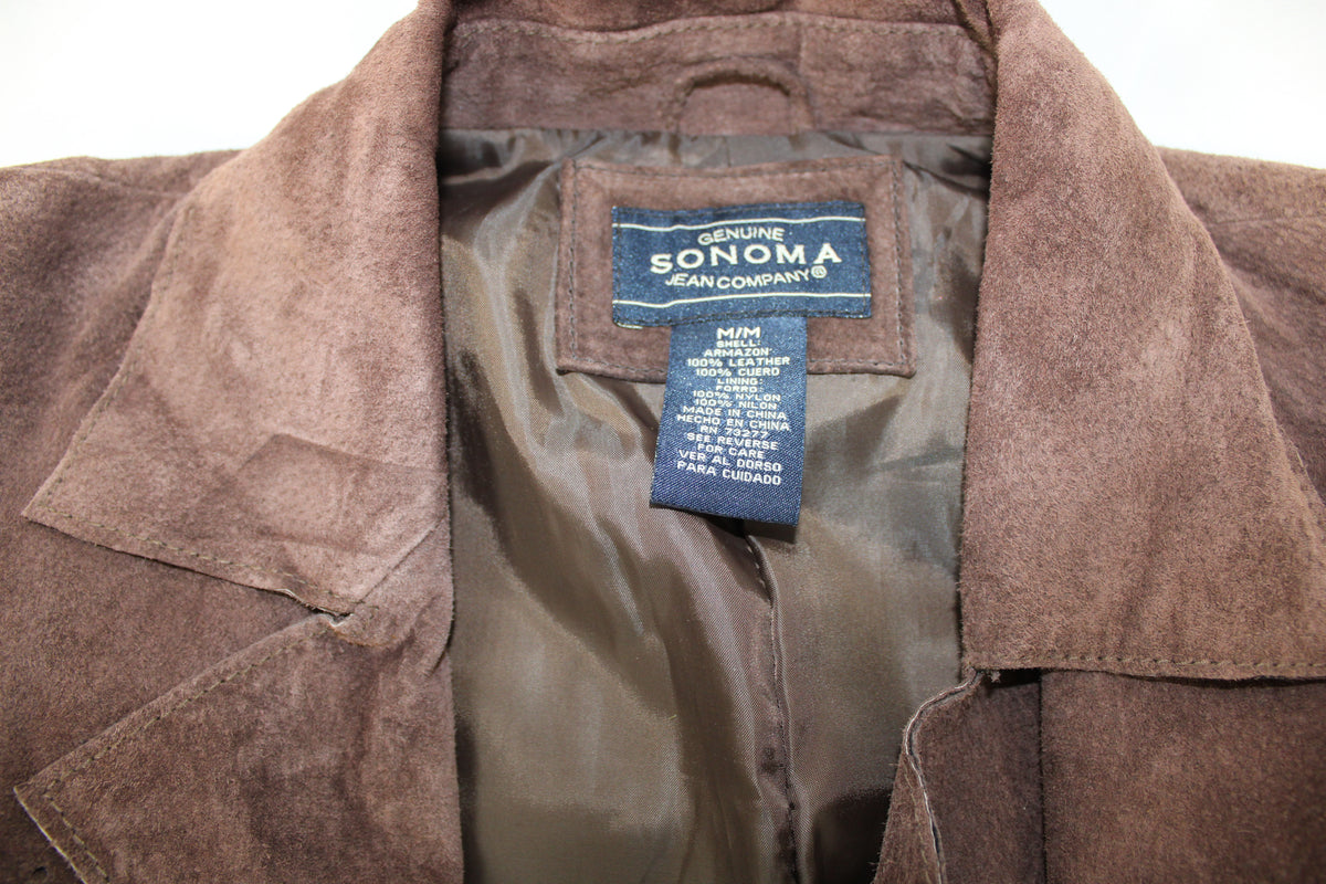 Sonoma Jean Co. brown suede leather patchwork jacket, Women's M