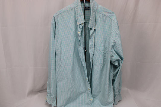 Izod Plaid Button Down Long Sleeve Shirt, Size 3XL
