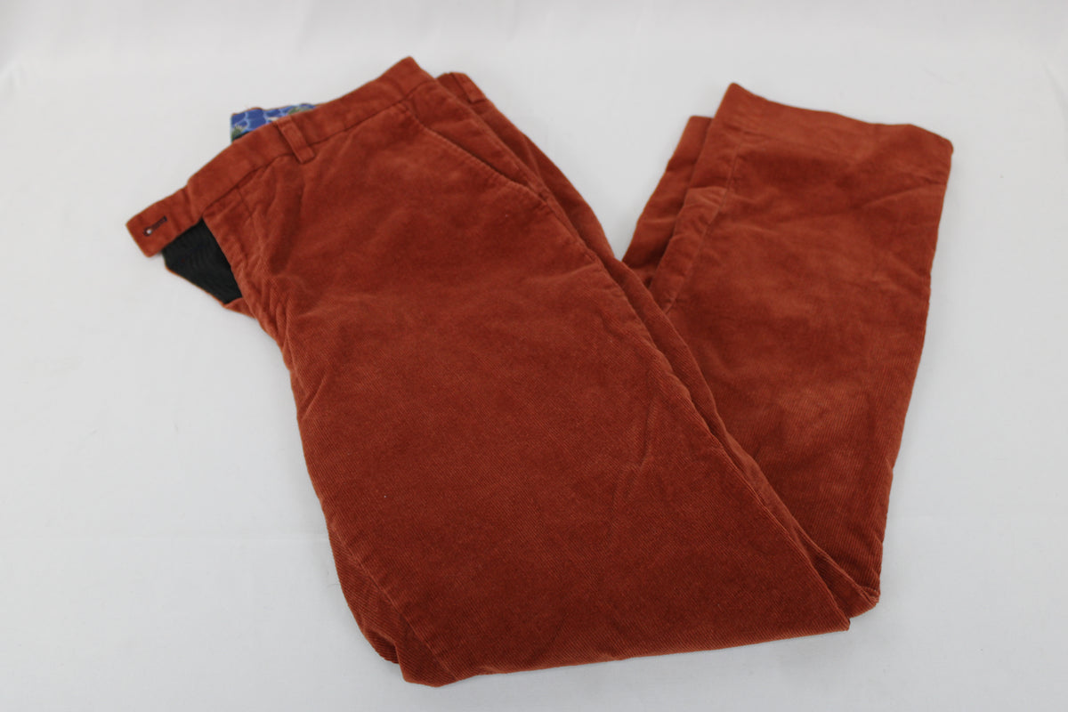 Paisley & Gray Slim Fit Burnt Orange Trousers, Size 30 X 32