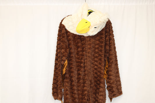 Bald Eagle fleece sleeper/romper, Adult L