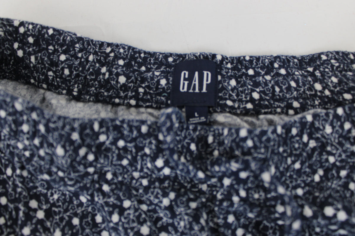 Gap Pajama Pants Navy and White Print, Size L