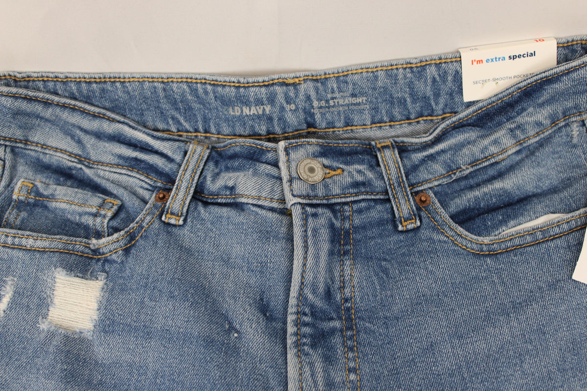 NWT Old Navy O.G. Straight High Rise Secret Smooth Pocket Jeans, Size 10