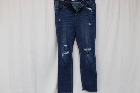 Old Navy Stretchy Distressed Power Slim Straight Denim Jeans, Size 12