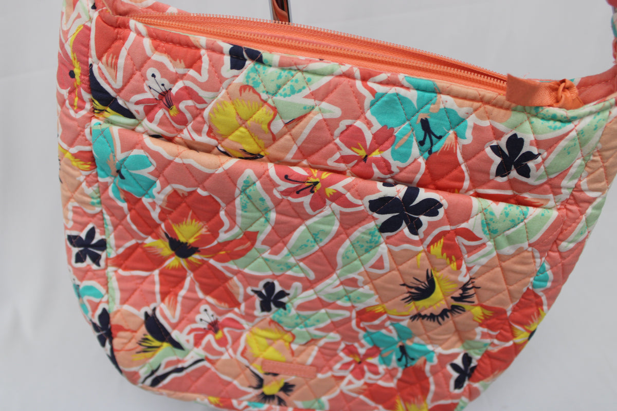 Coral Floral Crossbody Shoulder Bag