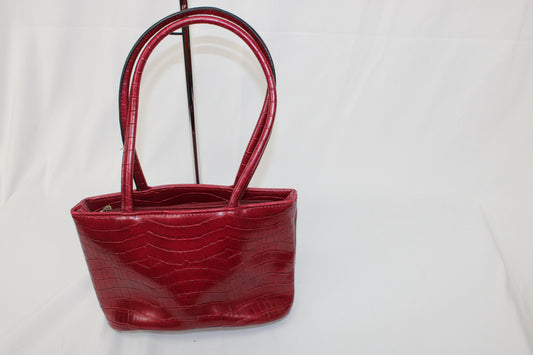 Leslie Fay Red Faux Leather Handbag