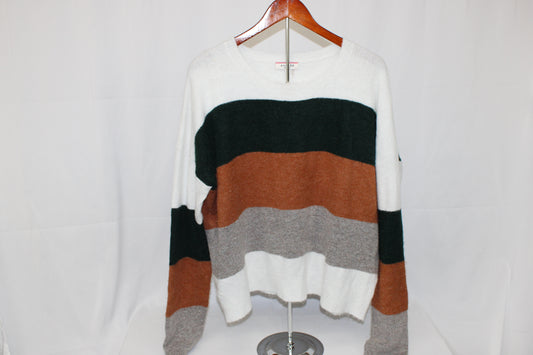 Andree striped long sleeve wool sweater, Women's L