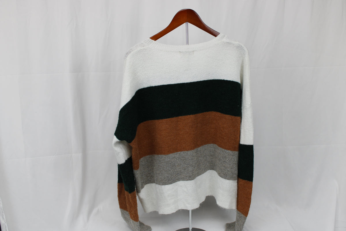Andree striped long sleeve wool sweater, Women's L