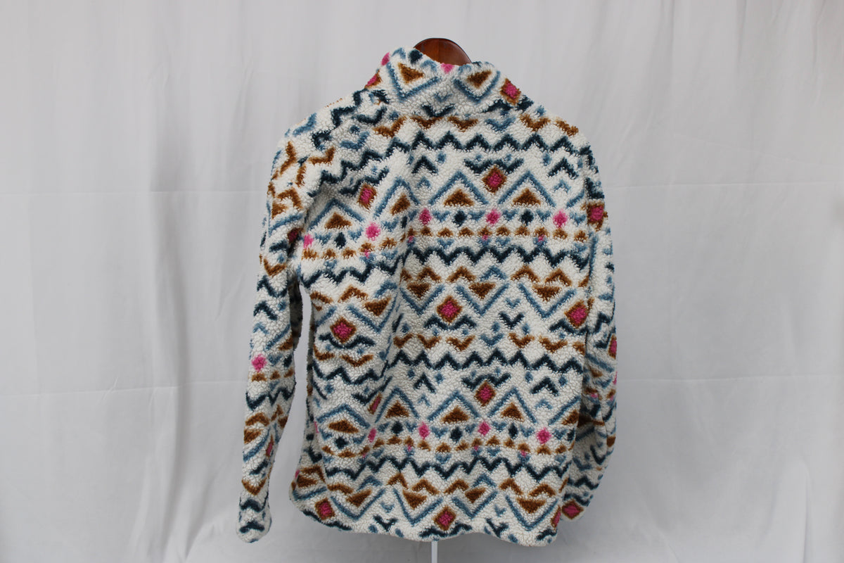 Eddie Bauer 1/4 zip tribal patterned fleece jacket, Women's L