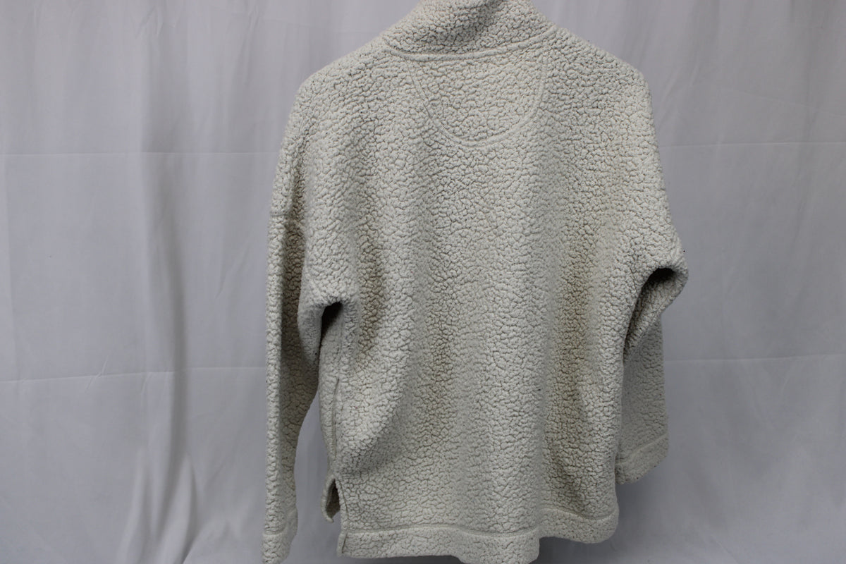 Aerie four button henley heavy fleece sweater, white, Women's S
