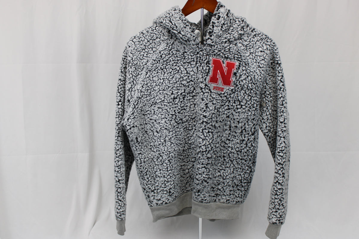 PINK University of Nebraska pullover fleece hooded sweatshirt, Women's M