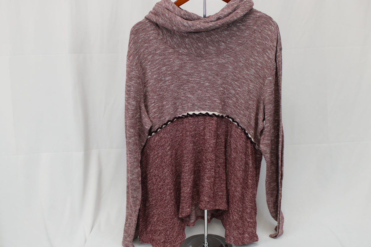 Maurices cowl collar lightweight pullover sweater, burgundy, Women's XXL