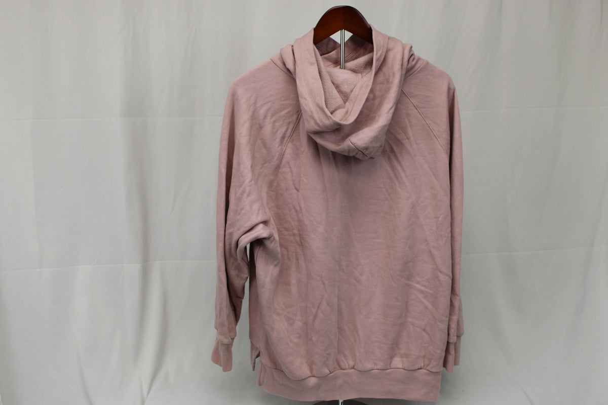 PINK fleece lined hooded bedazzled logo sweatshirt, Women's M