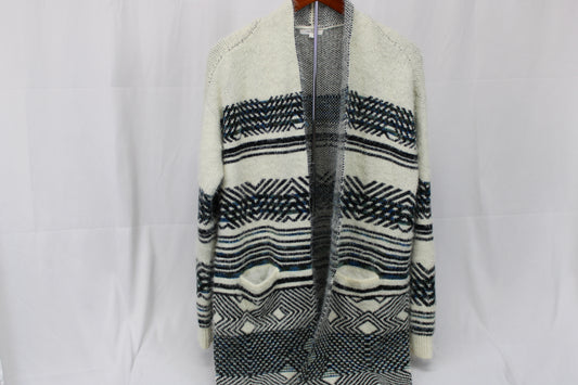 Maurices heavy woven long cardigan, striped pattern, Women's L