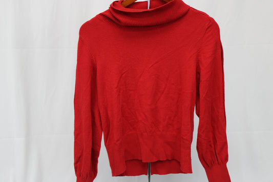 Bold Elements ribbed cowl collar long sleeve knit sweater, Women's L