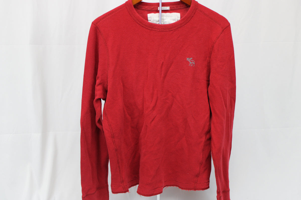 Abercrombie & Fitch Waffle Knit Long Sleeve Shirt, Size YXL