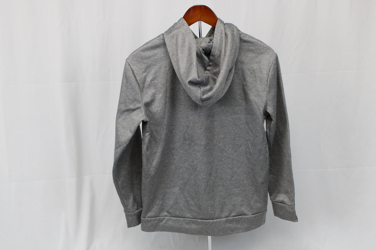 Puma Gray Hoodie with Black Logo, Size Large (14-16)