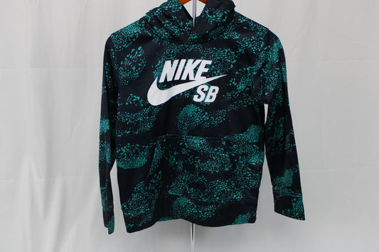 Nike Skateboard Hoodie Navy and Teal Size M (10-12 Years)