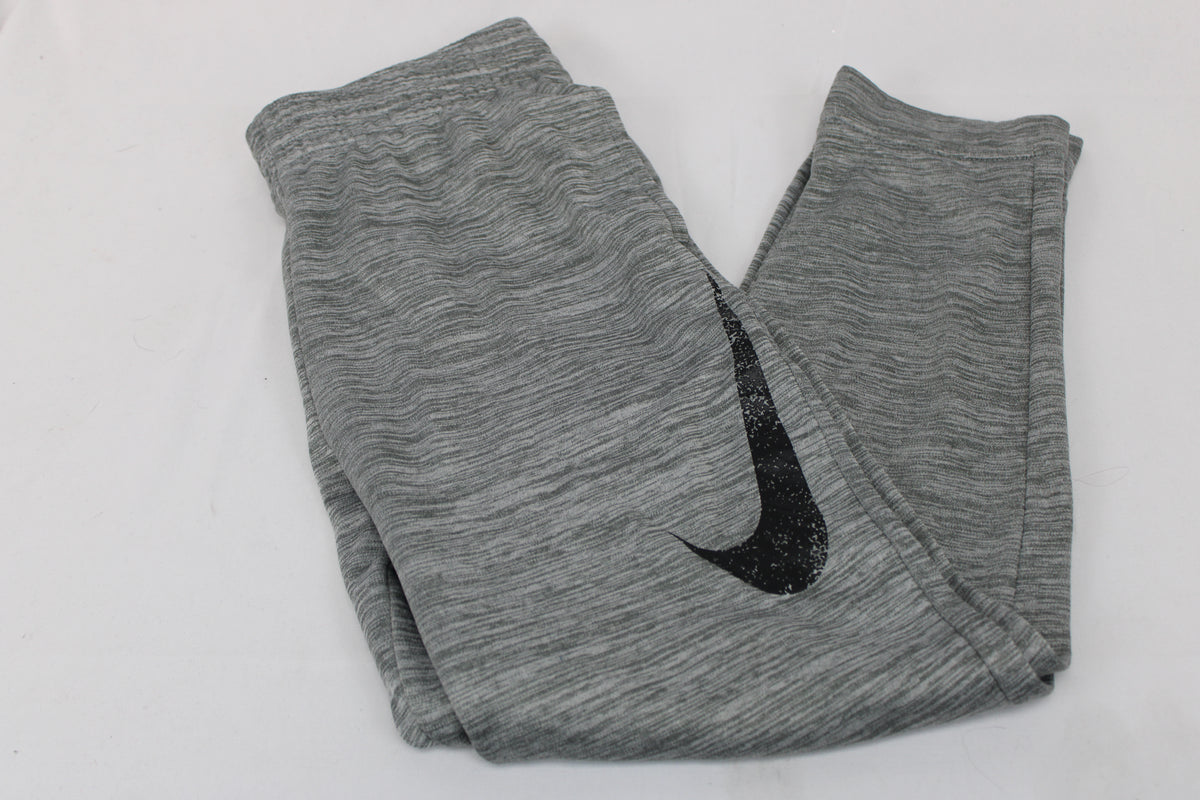 Nike Dri Fit Sweat Pants Gray with Black Swoosh, Size Youth Large