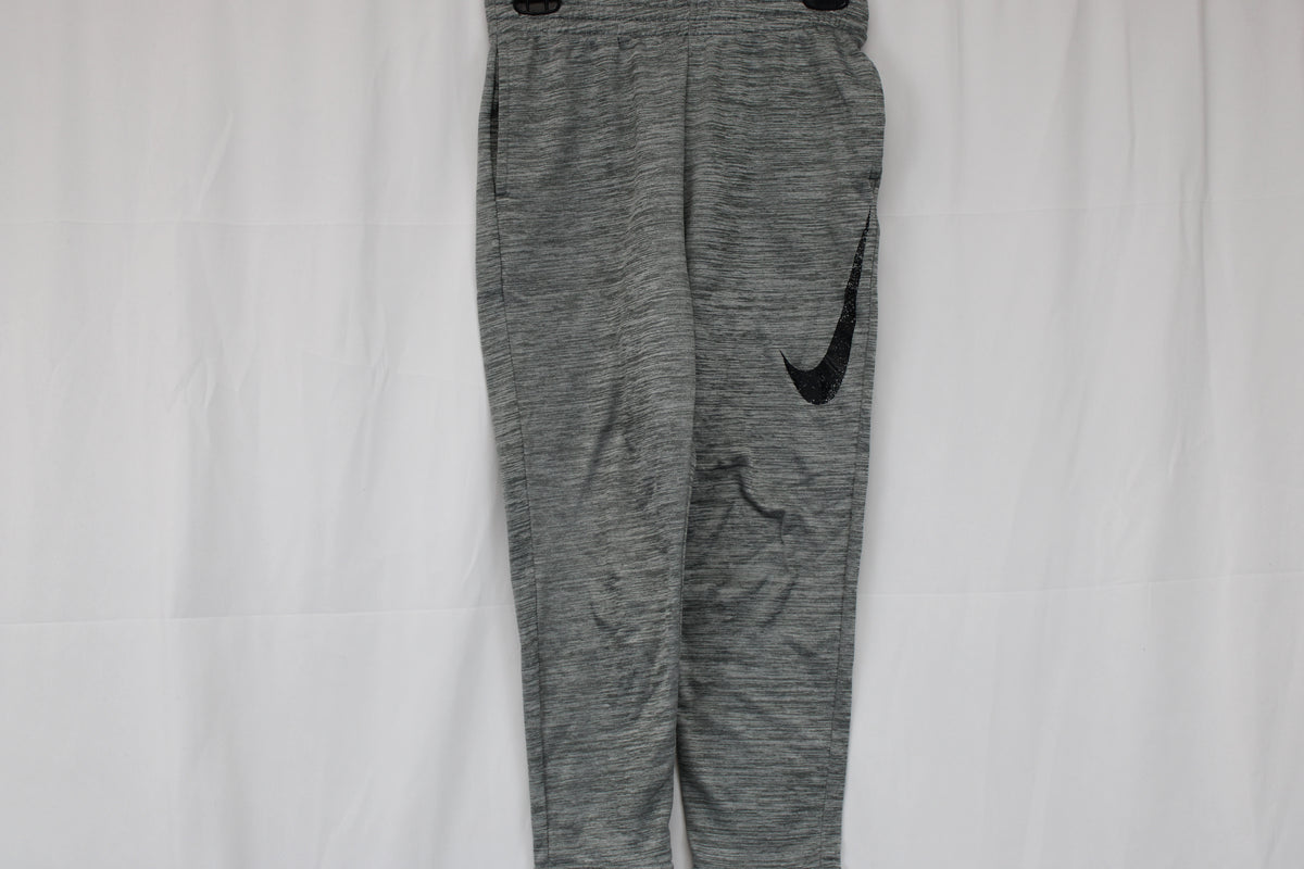 Nike Dri Fit Sweat Pants Gray with Black Swoosh, Size Youth Large