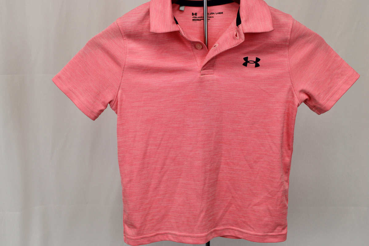 Under Armour Moisture Wicking Pink Polo, Size YXS