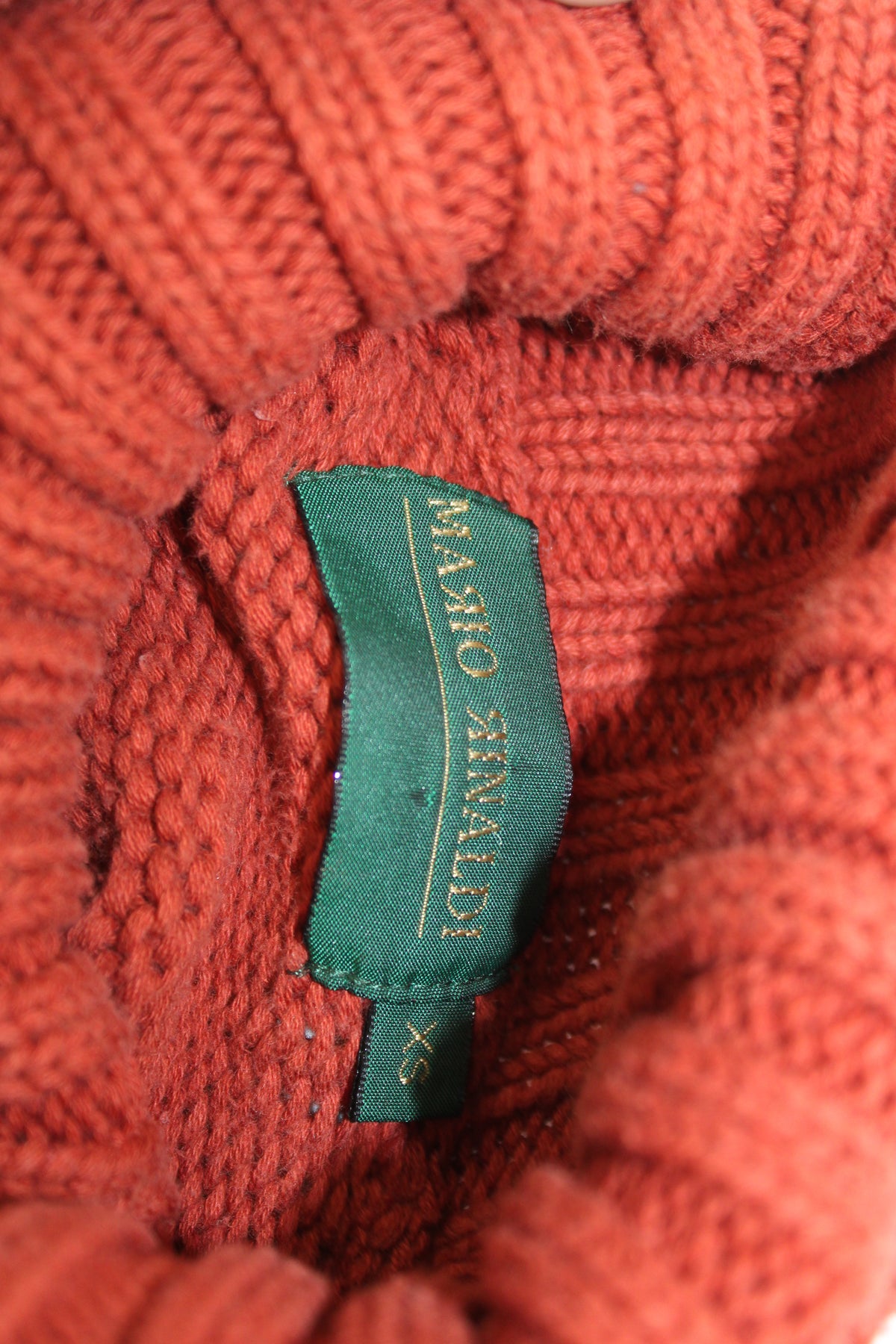 Mario Rinaldi Burnt Orange Turtleneck Sweater, Size XS