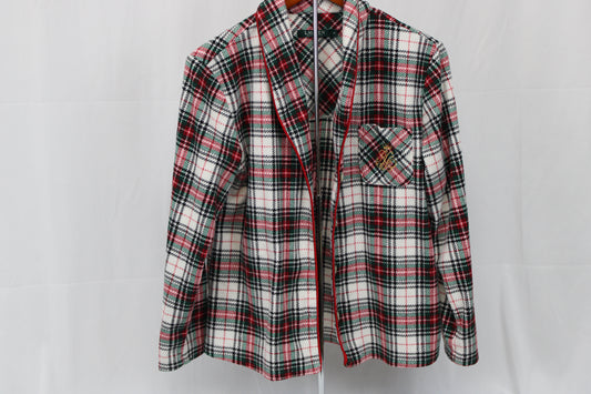 Ralph Lauren Plaid Button Up Shirt (red, green, and white), Size M