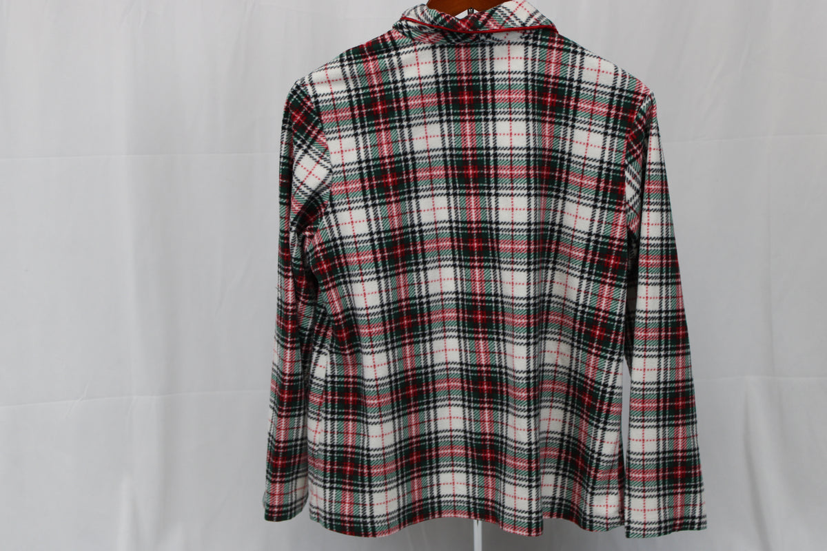 Ralph Lauren Plaid Button Up Shirt (red, green, and white), Size M