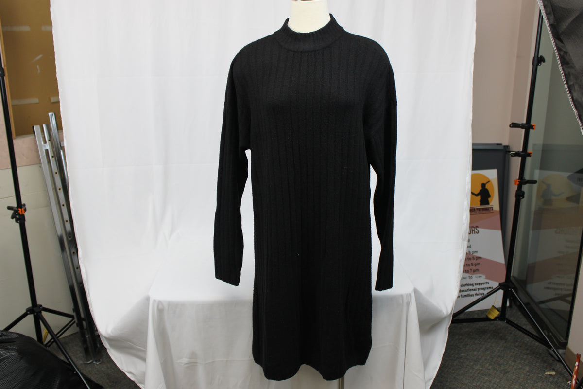 Hilary Radley Black Sweater Dress, Size Large
