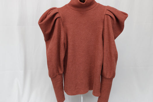 Express Sweater with Puffed Shoulders and Tapered Sleeves, Size XS