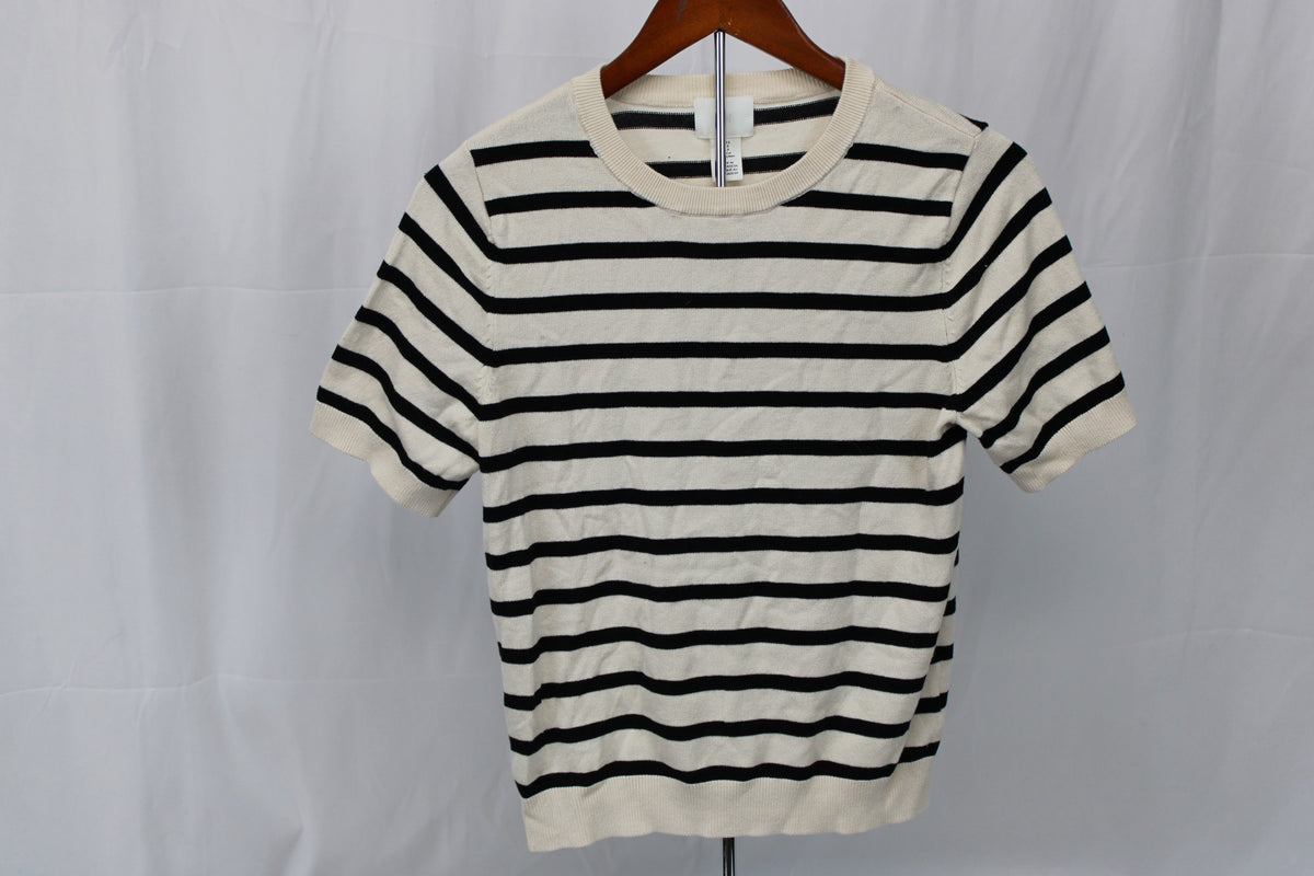 H&M Short Sleeve Striped Sweater, Size S