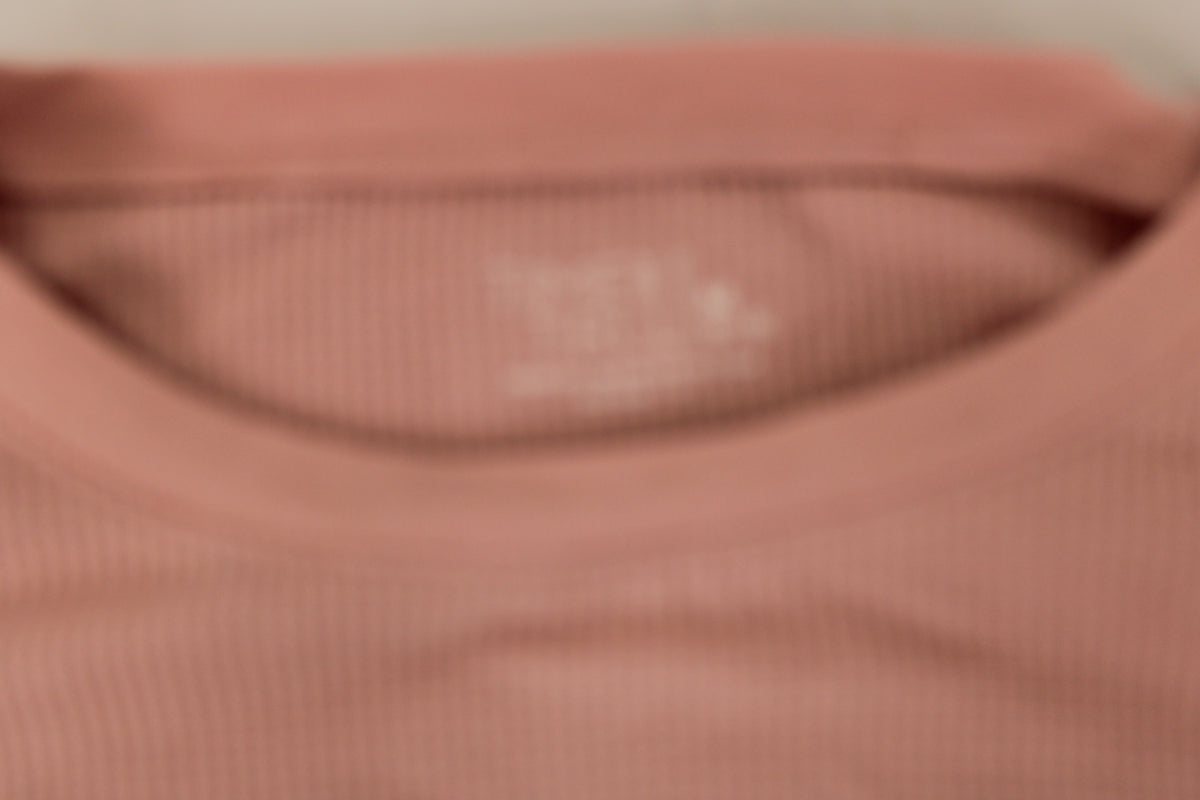 Time & Tru Pink Waffle Knit Long Sleeve Shirt, Size M