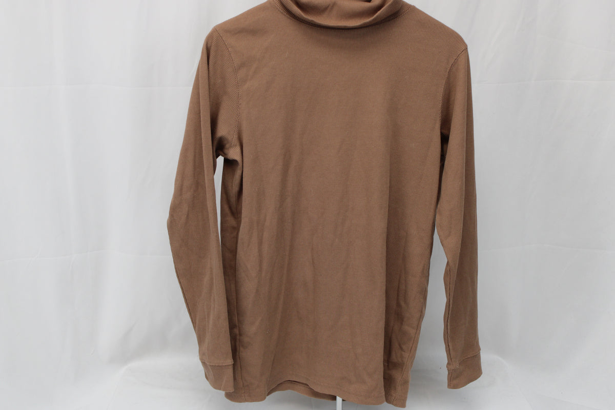 NY Threads Brown Ribbed Turtleneck, Size Medium