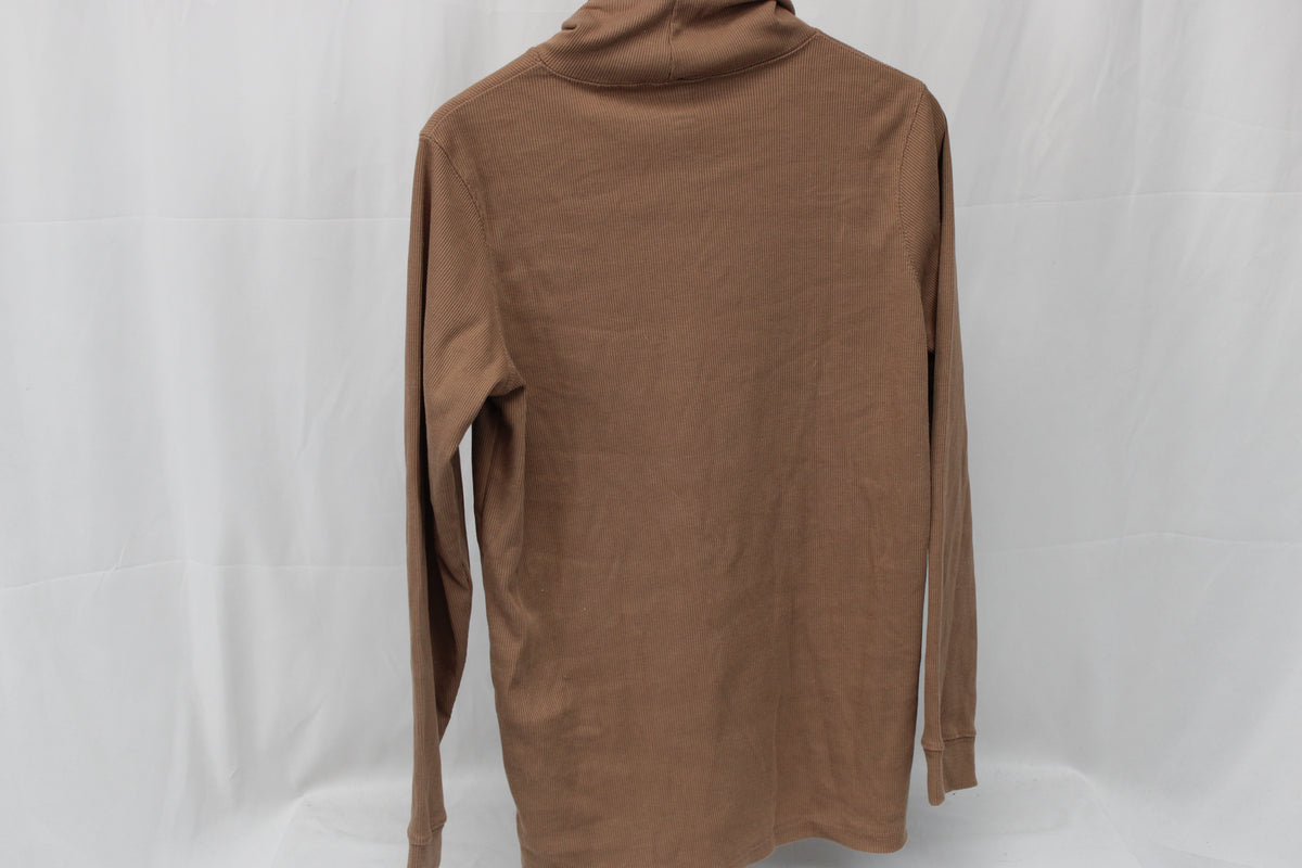 NY Threads Brown Ribbed Turtleneck, Size Medium