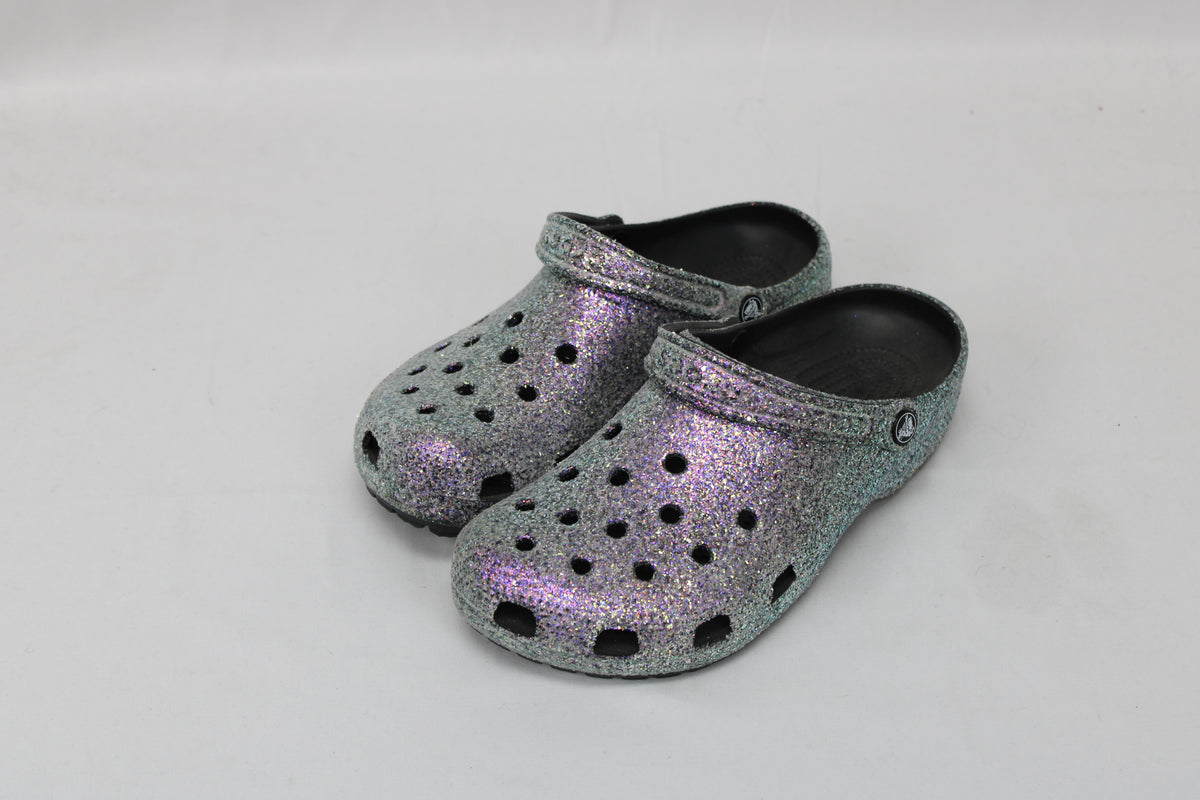 Crocs Iridescent Glittery Slip Ons, Size Women's 11