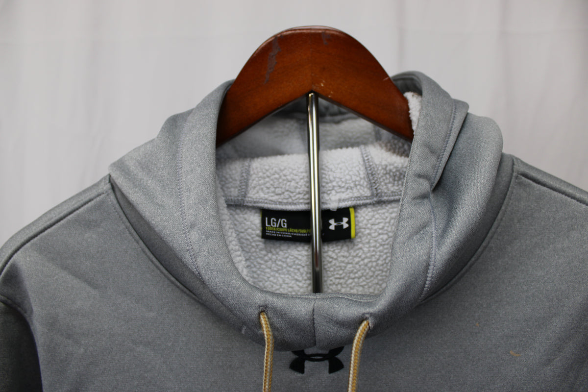 Under Armour Gray Hooded Sweatshirt, Size Large