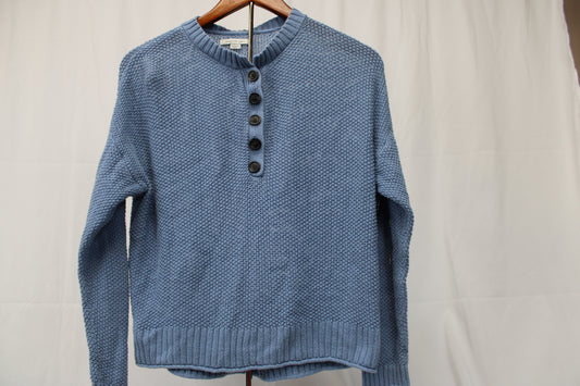 American Eagle Buttoned Embellishment Blue Sweater, Size S