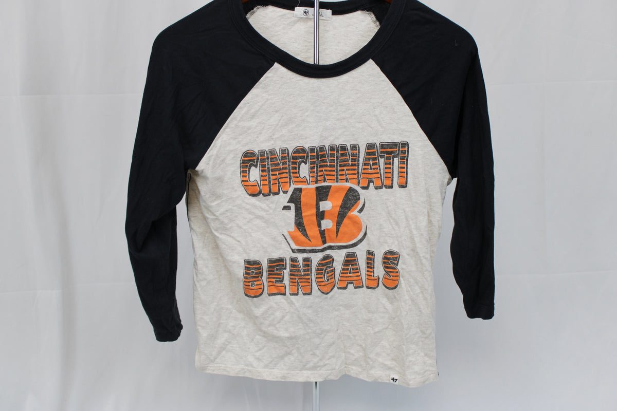 Cincinnati Bengals 3/4 baseball style cotton t-shirt, Women's S